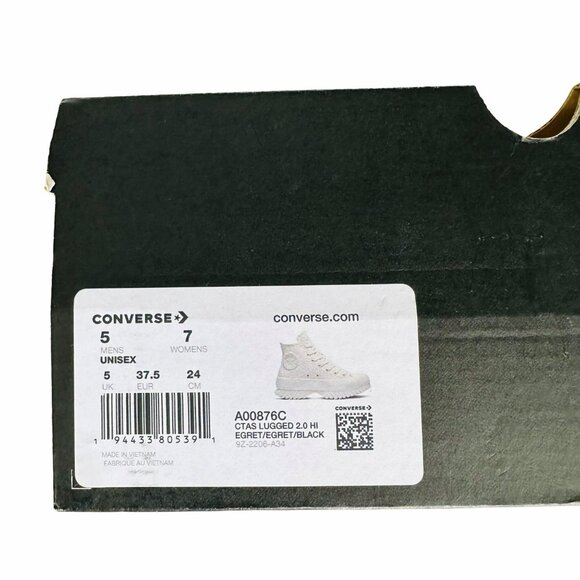 ❤️Converse Chuck Taylor Lugged 2.0 Jacquard 7 Women Shoes Sneakers Beige A00876C - Picture 10 of 13